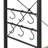 Yaheetech Kitchen Bakers Rack with Wire Basket, Coffee Bar Table Station Microwave Oven Stand Kitchen Utility Storage Shelf with 6 S-Shaped Side Hooks, Metal Frame, 15''D x 35.5''W x 33''H, Gray Yaheetech