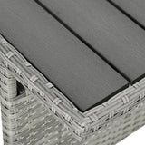 Outsunny Wicker Outdoor Patio Furniture Set, L-Shaped 7 Piece Outdoor Dining Sectional Sofa with Dining Table and Chair, Storage Loveseat, Ottomans and Cushions, Dark Blue Outsunny