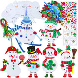 Winlyn 24 Sets Christmas Craft Kits Winter Crafts DIY Christmas Snowman Ornaments Decorations Art Sets Snowman Christmas Foam Stickers Arts and Crafts for Kids Holiday Art Project Classroom Activities Winlyn