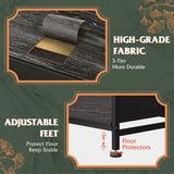 WLIVE 9-Drawer Dresser, Fabric Storage Tower for Bedroom, Entryway, Closet, Tall Chest Organizer Unit with Fabric Bins, Steel Frame, Wood Top, Easy Pull Handle, Charcoal Black Wood Grain Print WLIVE