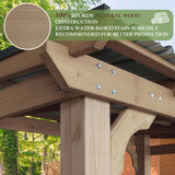 MUPATER 8' x 5' Wooden Grill Gazebo with sloping Metal roof, 2 full Size Grills, BBQ Canopy for Outdoor Patio, Lawn, Garden, Backyard MUPATER