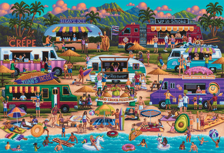Buffalo Games - Heritage Artworks - Hawaiian Food Truck Festival - 2000 Piece Jigsaw Puzzle for Adults -Challenging Puzzle Perfect for Game Nights - Finished Size is 38.50 x 26.50 Buffalo Games