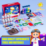90 Lab Experiments Science Kit for Kids, STEM Activities Educational Scientist Toys Gifts for Age 6-12 Year Old Boys Girls, Chemistry and Physics Set Toys, Volcano Eruption Sbekiev