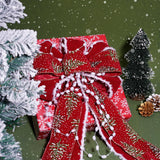 LaRibbons Red Christmas Ribbon Wired, 2.5 Inch x 10 Yard Snowy Red Christmas Tree Ribbon for Gift Wrapping, Christmas Tree Decoration, Crafts Wreath LaRibbons
