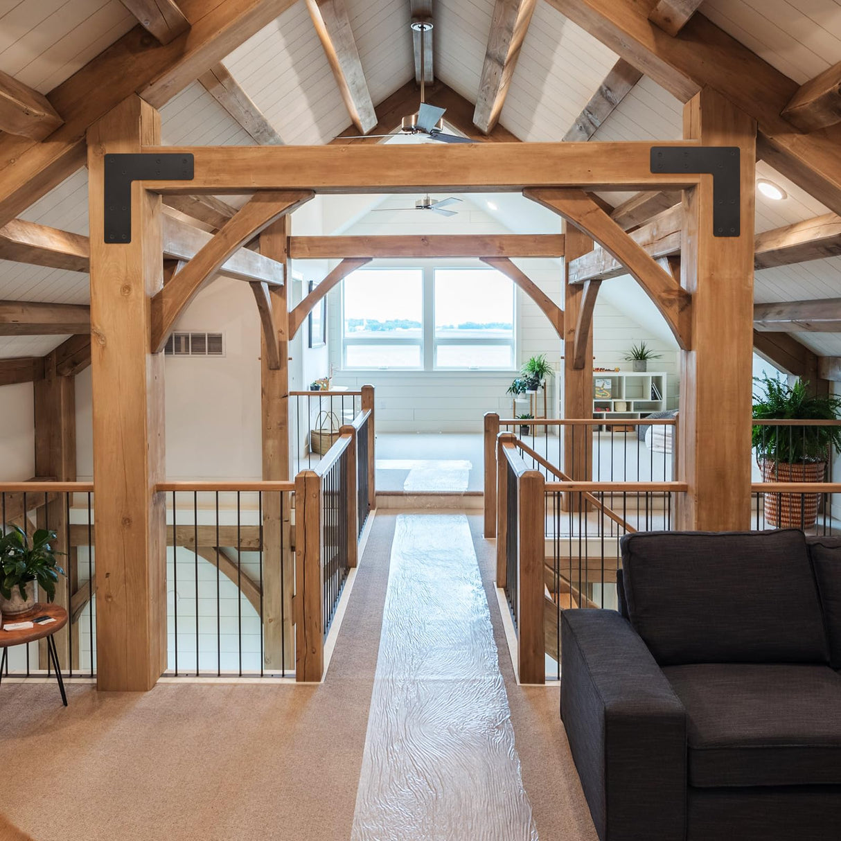 10x10 L Post Bracket 4PCS, L Flat Mending Plate for Wood 4x4,6x6 Lumber, Black Powder Coated Heavy Duty Pergola Brackets,L Beam Bracket, L Truss Bracket,L Shape Post to Beam Connectors… XZWMY