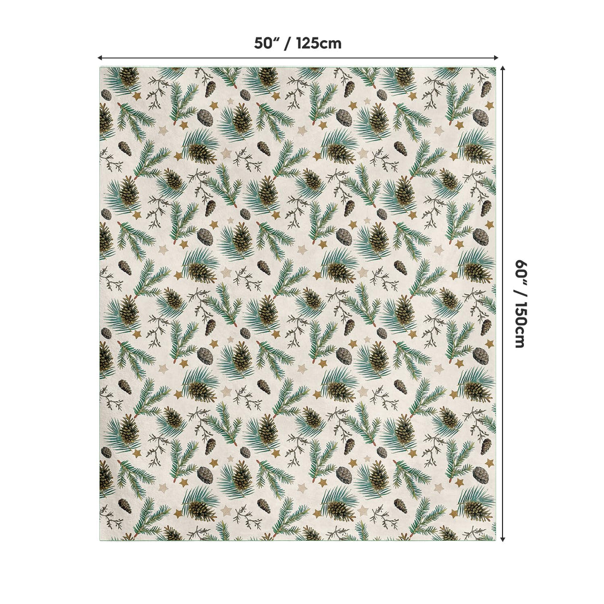 Horaldaily Christmas Flannel Blanket Throw, Holly Pine Cone Soft Fuzzy Plush Cozy Fleece Blankets for Couch Sofa Bed Lounging, Ideal Gifts for Kids Adults Wife Self, 50x60 Horaldaily