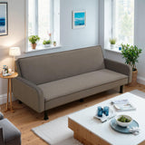 Nicbex Futon Sofa Bed Convertible Futon Sofa Couch Bed with Armrests,Sofa Converts into Sofa Bed, Upholstered Couch Sleeper, Folding Sofa Bed Futon Set for Living Room, Office, Apartment, Dark Grey NicBex