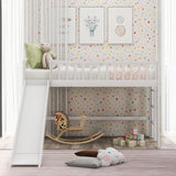 Majnesvon Twin Loft Bed with Slide,Wood Loft Bed Low Profile for Boys Girls, Built-in Ladder and Guard Rail,No Box Spring Needed Majnesvon