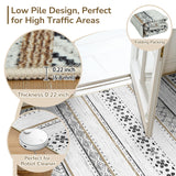 BESTSWEETIE 5x7 Area Rugs for Living Room Washable Moroccan Farmhouse Neutral Geometric Low Pile Non-Slip Soft Print Pattern Rug for Bedroom Kitchen Dining Room Entryway Black/Brown BESTSWEETIE