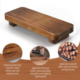 Farmhouse Wood Tray Rustic Wooden Pedestal 9 * 4 * 1.5 inches Decorative Wood Riser for Farmhouse Kitchen Counter Bathroom Room Decor (Dark Brown) Liswit