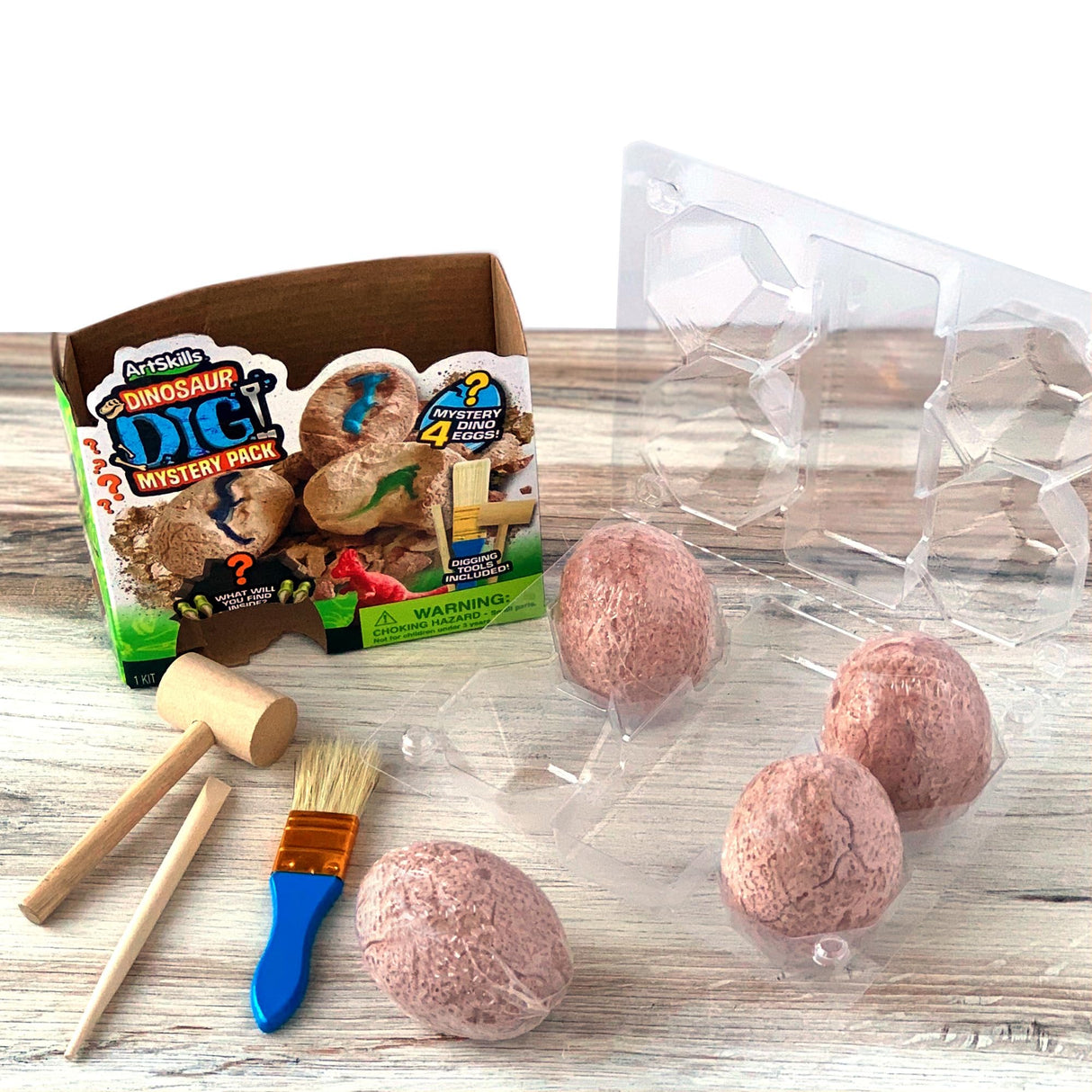 ArtSkills Dinosaur Eggs Excavation Dig Kit, Mystery Box of 4 Dino Eggs - Collect All 12 Toy Dinosaurs ArtSkills