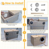 PINVNBY Parakeet Nesting Box Bird House for Cage Wood Mating Box Bird Breeding Box for Lovebirds, Cockatoo, Budgie, Finch, Canary Small and Medium Sized Birds (L:9.8 * 5.3 * 5.3 inch) PINVNBY