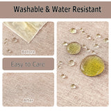 AUSSPVOCT Textured Linen Tablecloth Rectangle 52x70 Waterproof Spill-Proof Wipeable Table Cloth Wrinkle Free Linen Dining Table Cover for Birthday Farmhouse Spring Tablecloths Up to 36‘'X54'' AUSSPVOCT