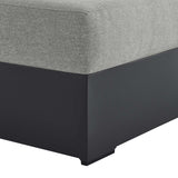 Modway Tahoe Powder-Coated Aluminum Outdoor Chaise Lounge Gray with Weather-Resistant Cushions, Modular Right-Facing Patio Lounger for Pool Furniture or Sectional Sofa Set Modway