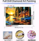 Diamond Art Kits for Adults Beginner- Deer Forest DIY Modern Diamond Painting Kits 5D Diamond Dots Gem Art Crafts with Tools- Round Full Drill Funny Crafts for Home Wall Decor&Gift-12x16 inch Fairyland JinWenn