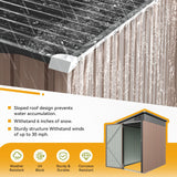 Breezestival 6x4 FT Lean to Shed, Outdoor Metal Storage Shed, Utility Steel Tool Shed with Lockable Door for Bike, Garden, Backyard, Patio, Lawn Breezestival