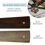 RIVER OF GOODS 52 Inch LED Modern Farmhouse Ceiling Fan with Light - Rustic Ceiling Fans with Lights - Elegant Industrial Fan with Mesh Metal Caged Shade - Brown RIVER OF GOODS