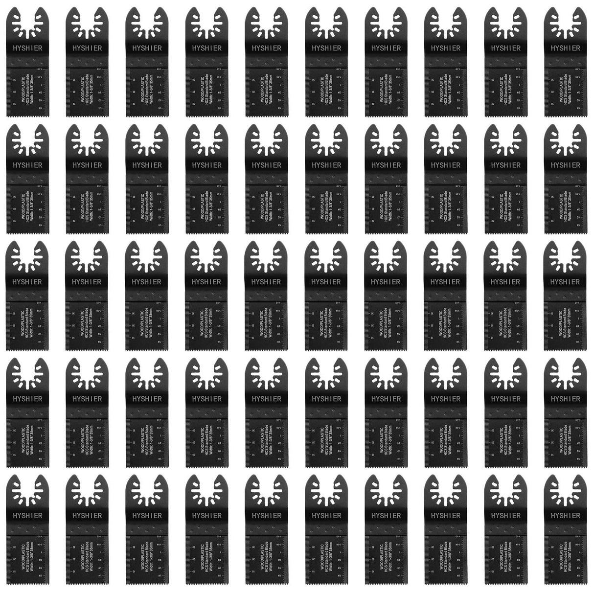 50 Pcs Oscillating Tool Blades, Professional Universal Oscillating Saw Blades, Wood, Quick Release Durable Multi Tool Blades Fit All Models HYSHIER