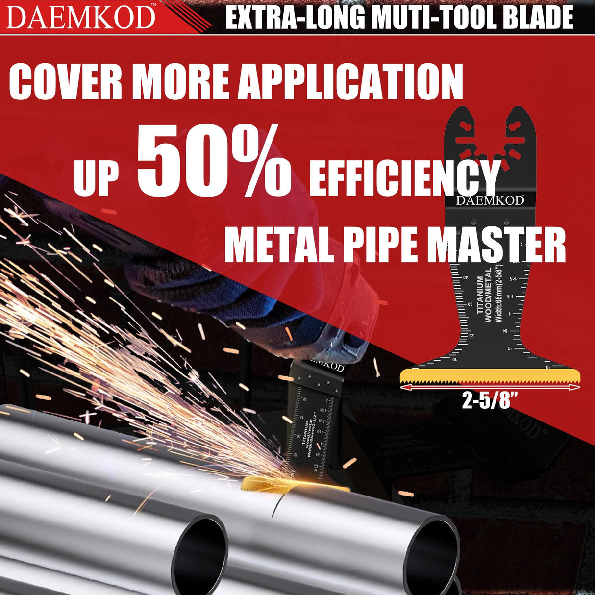 DAEMKOD 30 Pack Titanium Oscillating Tool Blades Metal Cutting, Professional Saw Blades for Soft Metal Nails Hard Material and Wood Plastic, Multi Tool Blades Kit for Oscillating Tool Accessories DAEMKOD