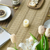 Artoid Mode Burlap Brown Farmhouse Woven Rustic Hollow Table Runner, Seasonal Holiday Hollow Kitchen Dining Table Decoration for Home Party Decor 12x72 Inch Artoid Mode