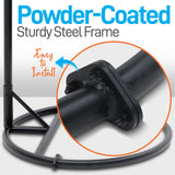 SereneLife Hanging Egg Chair with Stand - Indoor Outdoor Patio Wicker Rattan Lounge Chair with Stand, Steel Frame, UV Resistant Washable Cushions for Garden Backyard Deck Sunroom SLGZ0EGG (Gray) SereneLife