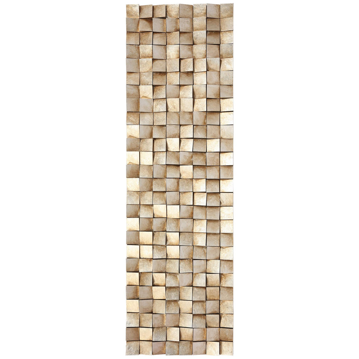 Empire Art Direct Textured II Rugged Blocks with Gold Leaf, 3D Wood Wall Art, Ready to Hang, 72" x 22", Living Room,Bedroom Empire Art Direct
