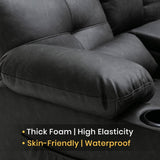 GUEAPY 68" Power Reclining Loveseat with Heat & Massage, Wall Hugger Double Reclining Sofa with Console, Cup Holders & Storage, Power Recliner Couch for Camper, Trailer, RV, Home Theater Living Room GUEAPY