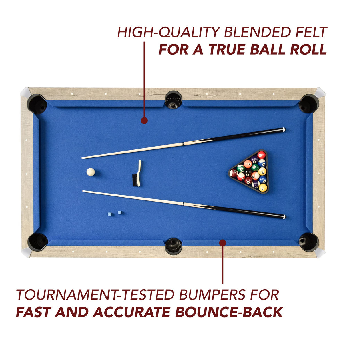 Hathaway Newport 7-ft Pool Table Combo Set with Benches - Rustic Grey with Blue Felt Hathaway