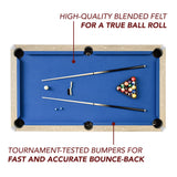 Hathaway Newport 7-ft Pool Table Combo Set with Benches - Rustic Grey with Blue Felt Hathaway