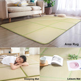 MYOYAY 71'' x 71'' Tatami Mat Rattan Japanese Floor Mats 0.47'' Thickness Large Memory Foam Breathable Sleeping Mat Non-Slip Crawling Mats Living Room Bedroom Area Rug with Storage Bag MYOYAY