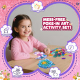 Flower Bouquet Art Craft Kit, Poke DIY Creative Activity Kit with with 6 Flowers & 6 Light Strings, Mess-Free Fun for Girls & Boys, Fun & Educational Kids Craft Gift for Girls Boys Ages 4, 5, 6, 7, 8+ Fortand