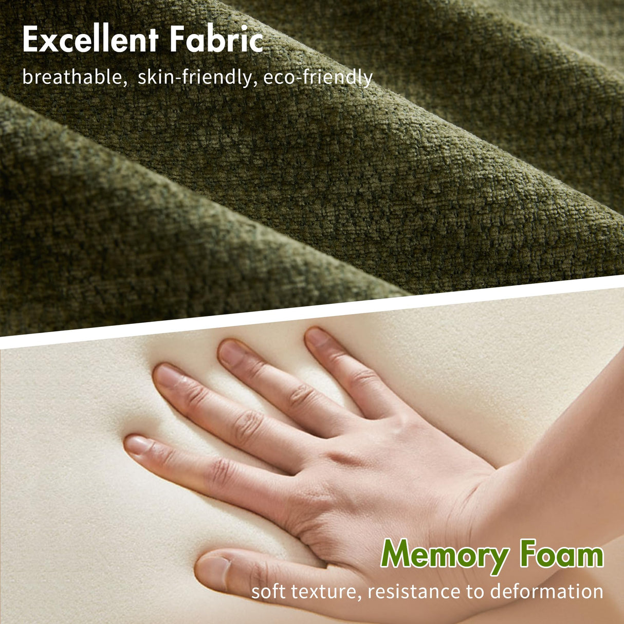 Opiesit 101.6" Modular Sectional Cloud Sofa,Floor Boneless Couch, 4-in-1 Folding Convertible Sofa Bed, Modular Cushion Couch,Suitable for Living Room,Bedroom and Recreation Room (Green) Opiesit