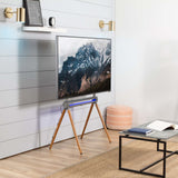 VIVO Artistic Easel 49 to 70 inch LED LCD Screen, Studio TV Display Stand with RGB Lighting, Adjustable TV Mount with 4 Wooden Legs, STAND-TV70D VIVO
