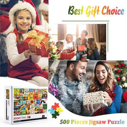 Jigsaw Puzzles 500 Pieces for Kids Adults - Vibrant Colors with Excellent Cutting Puzzles - Fits Family Challenge Puzzle Game Fun Indoor Activity (Story Time)