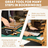 DoubleFill Book Binding Kits Book Press 11.6”x 7.9” Bamboo Wood Bookbinding Tools Set with Real Bone Folder Awl Large Eye Needles Wax Thread Cloth for Beginners DIY Bookbinding Supplies DoubleFill