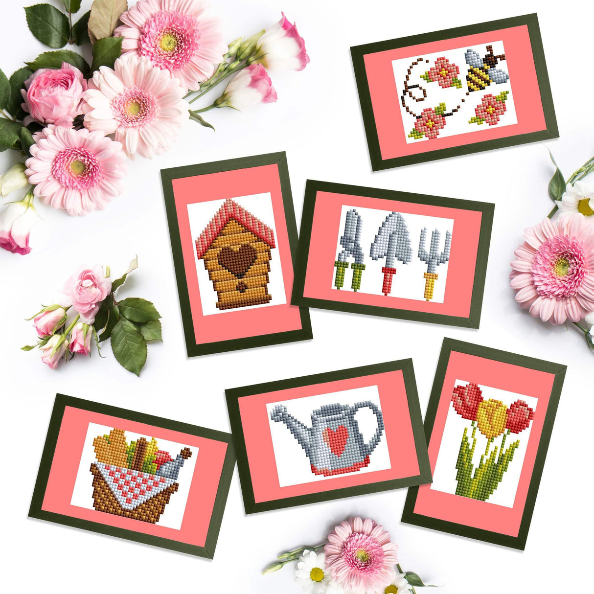 DIAMOND ART CLUB Spring Mini Dazzles, Fun DIY Diamond Painting Kit for Adults, Diamond Art Canvas for Beginners, 4"" x 6"" (Pack of 6), DAC-MD-012 DIAMOND ART CLUB