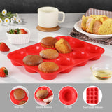 MONGSEW Silicone Muffin Pan, 12 Cups Non Stick Cupcake Pan, Great for Making Muffin Cakes, Bread, Tart, BPA Free and Dishwasher Safe MONGSEW