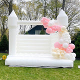 iLink-outer White Bounce House for Kid and Adult with Slide Ball Pit Blower Large Oxford White Castle 13FT x 13FT x 12FT Kid Birthday Party Playhouse Gift iLink-outer