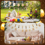 Marsui 2 Pcs 6 FT Easter Day Wooden Beads Garland Rustic Farmhouse Banner Spring Garland Easter Mantel Decorations Rabbit Egg Beaded Tiered Tray Decor for Celebration Shelf Display Fireplace Wall Marsui