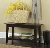 Alaterre Furniture Shaker Cottage Bench with Shelf, FURNITURE, Chocolate Alaterre Furniture