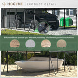 HOGYME Carport 12x20 FT Heavy Duty Carport Canopy with Updated Frame Structure Galvanized Steel Roof and Enhanced Base, Metal Carport Garage for Pickup, Boat, Car and Tractors, Grey HOGYME