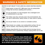 Comfort Zone Ceiling Mounted Space Heater, 90 Degree Adjustable Tilt, Dual Quartz, Radiant, Electric, Safety Grille, Overheat Protection, Hardware Included, Ideal for Workshop, Garage, 1,500W, CZQTV5M Comfort Zone