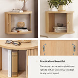 WERMO 16'' Floating Nightstand Shelf with a Sliding Door and Storage - Floating Bedside Shelf Wall Mount, Wall Mounted Wood Nightstand, Mid Century Modern Side Table (Oak) WERMO