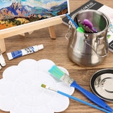 WOWOSS Paint Brush Washer Set, Portable Stainless Steel Oil/Acrylic Paint Brush Cleaner, Medium, Includes Cleaning Steel Beads & Oil Paint Palette WOWOSS