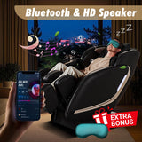 EASPEARL 2025 Massage Chair Full Body,SL-Track Zero Gravity Massage with Heat,APP Control,Airbags,Bluetooth Speaker,12 Auto Modes,3-Row Foot Rollers,Body Scan(Black) EASPEARL