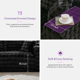 TYBOATLE 107’’ Boneless Slow-Rebound Memory Foam Couch, Cloud Sectional Couches for Living Room w/Upgraded Fabric, Deep Seat Comfy Fluffy L Shaped Modular Sectional Sofa (Black, Left Facing Chaise) TYBOATLE