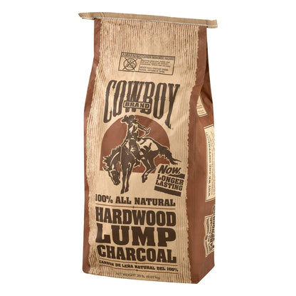 Cowboy Easy Light Natural Hardwood Lump BBQ Charcoal Briquettes for Grilling and Smoking, 20 Pound Bag