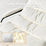 ovios Rocking Chair with Ottoman, Glider Recliner with Footrest, Lazy Accent Armchair with Comfy Cushion for Living Room Bedroom Office, Cloud Plush Velvet, White ovios