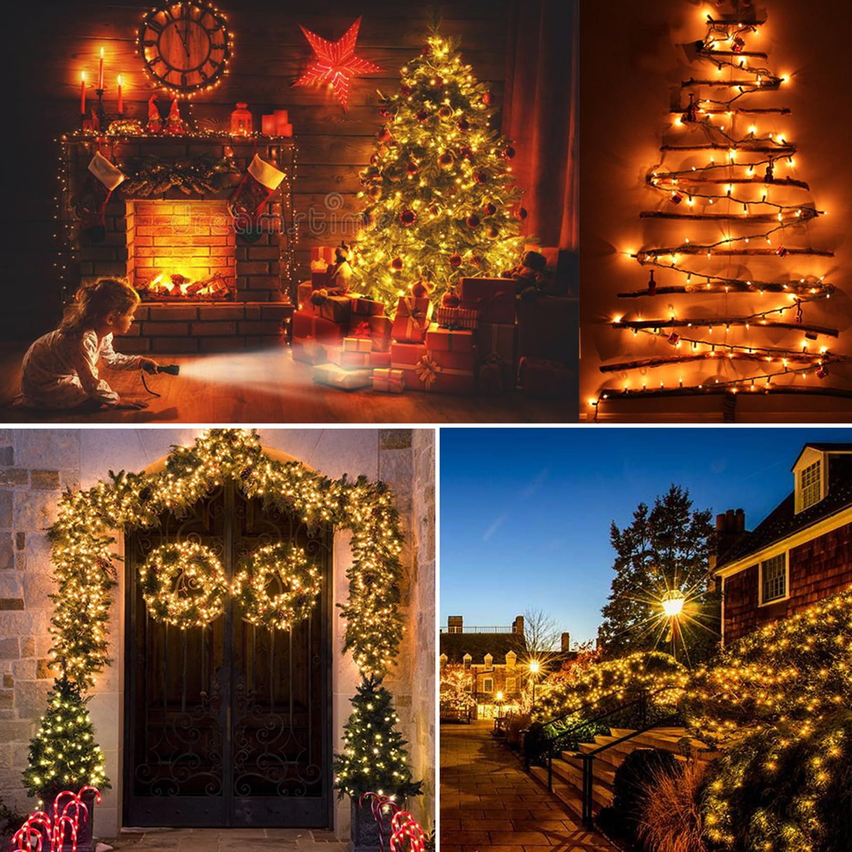 BrizLabs Clear Christmas Lights Outdoor 300 Count 69.6ft Incandescent Christmas Lights Connectable Warm White String Lights UL Certified Xmas Mini Lights Green Wire for Indoor Tree Holiday Party Decor BrizLabs