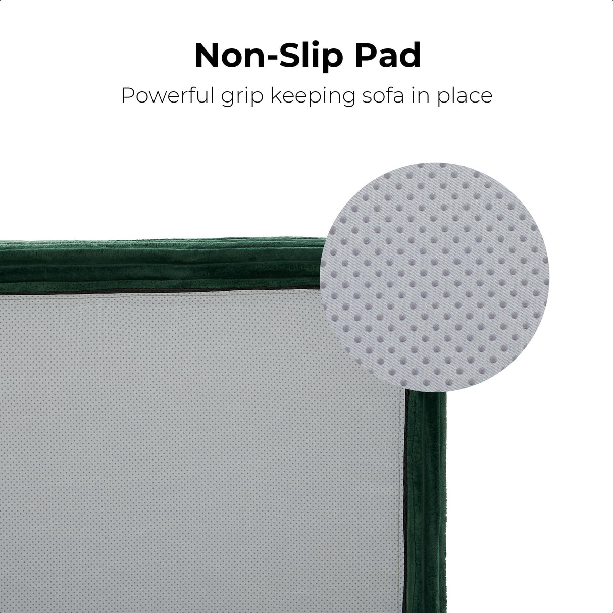 LIKIMIO 71" Loveseat Sofa in a Box - Plush Corduroy Deep Seat Couch, No Assembly Required, Space-Saving Design for Compact Living Room, Apartment, Home Office, Green LIKIMIO